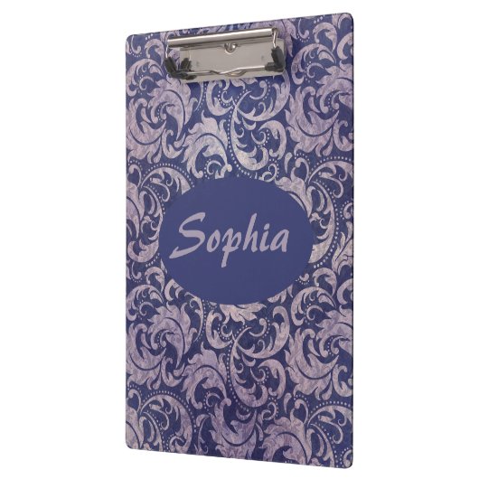 Elegant Paarse damast patroon Klembord (Links)
