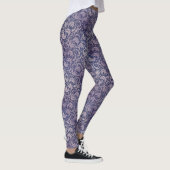 Elegant  Paarse damast patroon Leggings (Rechts)