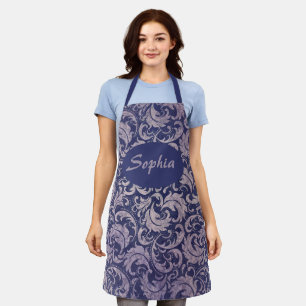 Elegant Paarse damast patroon Schort