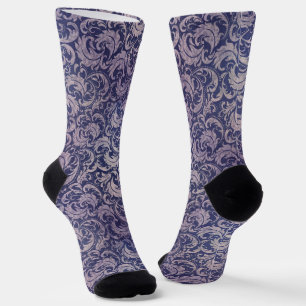 Elegant  Paarse damast patroon Sokken