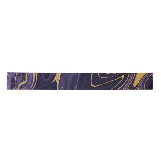Elegant Paarse en gouden marmeren effect Lint (Voorkant)