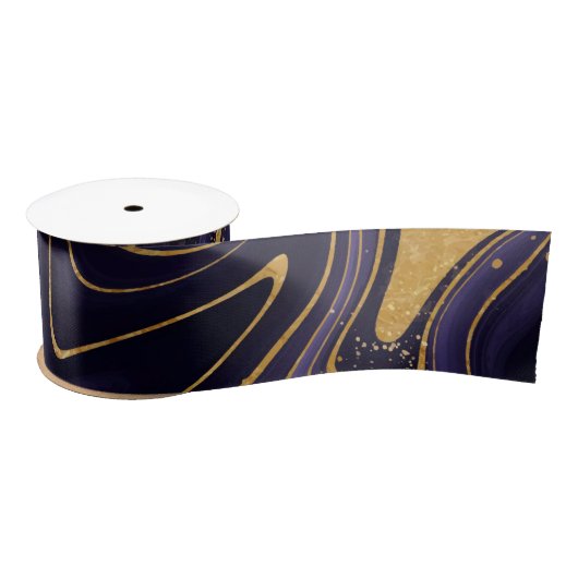 Elegant Paarse en gouden marmeren effect Lint (Spoel)