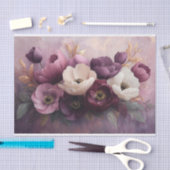 Elegant Paarse en witte bloemenboeket Tissuepapier (Craft)