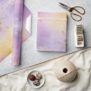 Elegant Paarse feestdag Snowflakes sterren Kerstmi Cadeaupapier