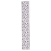 Elegant Paarse Floral Art Lange Tafelloper (Voorkant)