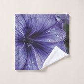 Elegant Paarse Floral Bad Handdoek (Wasdoekje)