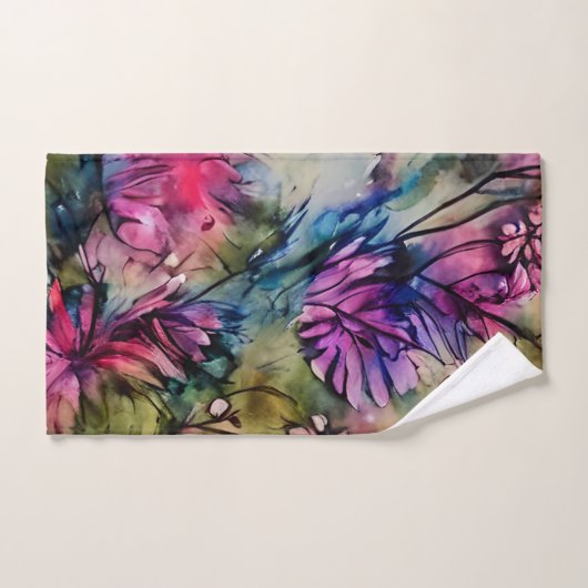 Elegant Paarse Floral Bad Handdoek (Handdoek)