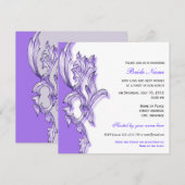 Elegant paarse floral bridal douche-uitnodiging. kaart (Voorkant / Achterkant)