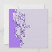 Elegant paarse floral bridal douche-uitnodiging. kaart (Achterkant)