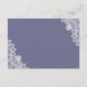 Elegant Paarse Floral Lace Wedding Details Informatiekaartje (Achterkant)