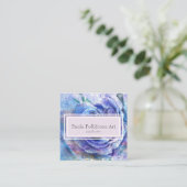 Elegant Paarse Floral Vierkante Visitekaartje (Staand voorkant)