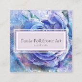 Elegant Paarse Floral Vierkante Visitekaartje (Voorkant)