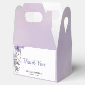 Elegant Paarse Floral Wedding Bedankdoosjes (Geopend)