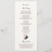 Elegant Paarse Floral Wedding Programma (Achterkant)