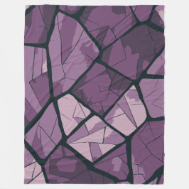 Elegant Paarse geometrisch Glas in lood ontwerp Fleece Deken