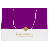 Elegant Paarse gouden Custom Groot Cadeauzakje (Voorkant)