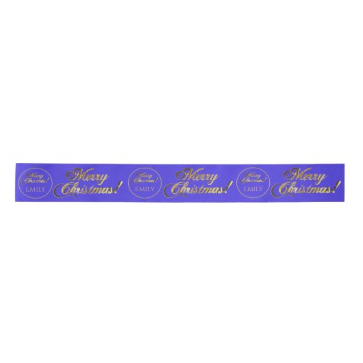 Elegant Paarse gouden script naar of van Kerstmis Lint (Voorkant)