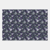 Elegant Paarse Groene Bloemen Decoupage Gift Inpakpapier Vel (Voorkant 3)