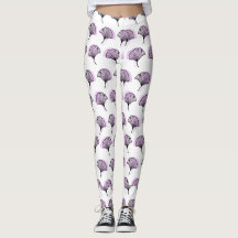 Elegant Paarse handgetekende Ginkgo Leaf Pattern