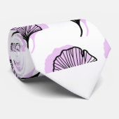 Elegant Paarse handgetekende Ginkgo Leaf Pattern Stropdas (Opgerold)