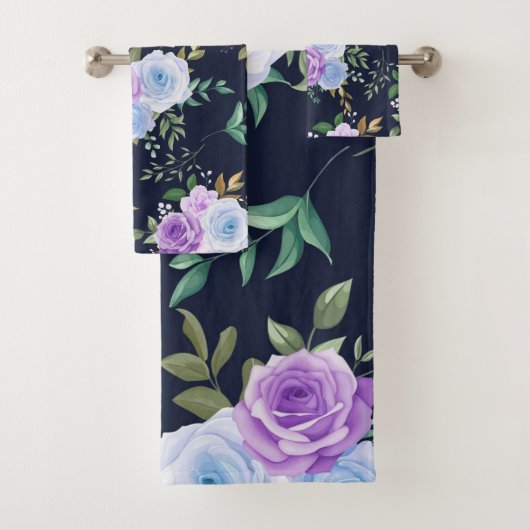 Elegant paarse hemelblauw bad handdoek (Insitu)