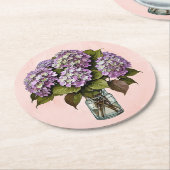 Elegant Paarse Hydrangea Flower Paper Onderzetter (Gebogen)