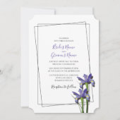Elegant Paarse Iris Wedding Invitations Kaart (Voorkant)