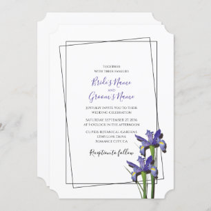Elegant Paarse Iris Wedding Invitations Kaart
