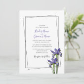 Elegant Paarse Iris Wedding Invitations Kaart (Staand voorkant)