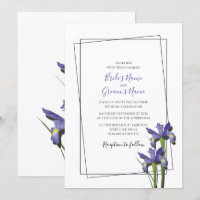 Elegant Paarse Iris Wedding Invitations