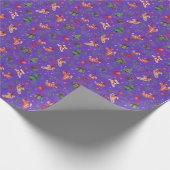 Elegant Paarse kerstinpakpapier - Feestelijk Cadeaupapier (Hoek)