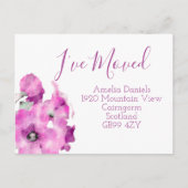 Elegant Paarse klaproos bewegend Briefkaart (Voorkant)