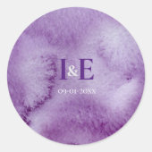 Elegant Paarse kleur was ultra Violet Weddenschap Ronde Sticker (Voorkant)