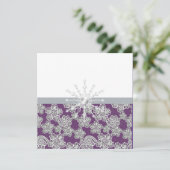 Elegant Paarse Lace Wedding Invitation Kaart (Staand voorkant)