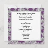 Elegant Paarse Lace Wedding Invitation Kaart (Achterkant)