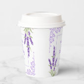 Elegant Paarse Lavendel Antiek Lijst Verjaardag Papieren Bekers (Links)