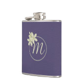 Elegant Paarse Leather Look Daisy Monogram Heupfles (Links)