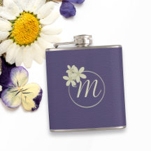 Elegant Paarse Leather Look Daisy Monogram