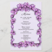 Elegant Paarse Lila I Arch Bloemenbruiloft Menu (Voorkant)