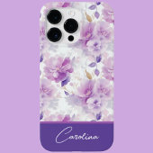 Elegant paarse lila waterverf bloemontwerp Case-Mate iPhone case