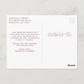 Elegant Paarse Love and Bedankt Weddenschap Bedank Briefkaart (Achterkant)