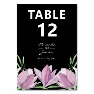 Elegant Paarse Magnolia Floral Waterverf Kaart