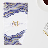 Elegant Paarse marmeren agaat monogram Handdoek