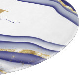 Elegant Paarse marmeren agaat monogram Snijplank (Hoek)