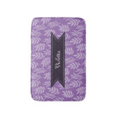 Elegant Paarse patroonlavendel met naam Badmat (Voorkant Verticaal)