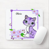 Elegant Paarse pony-ventilator en Paars kattekat m Muismat (Met muis)