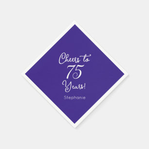 Elegant Paarse Proost op 75 Jaar 75e Verjaardag Servet