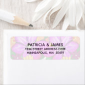 Elegant Paarse roze bloemenadres Etiket (Insitu)