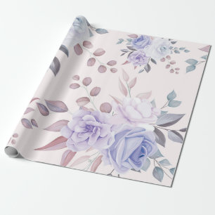 Elegant paarse roze floraal cadeaupapier