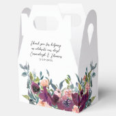 Elegant Paarse roze Floral Wedding Bedankdoosjes (Geopend)